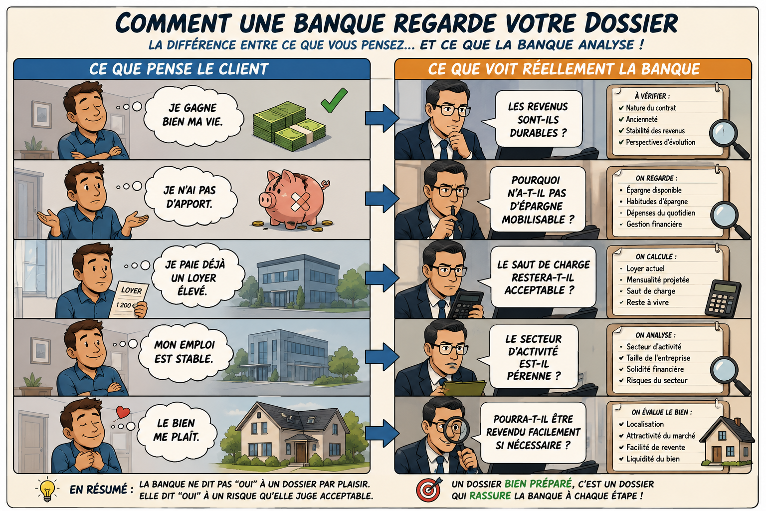 Comment la banque regarde votre dossier ?