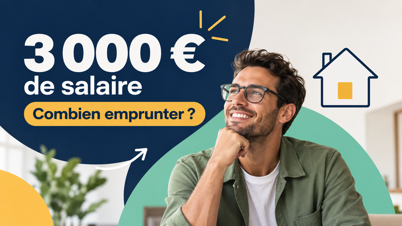 Illustration d’un futur acquéreur qui s’interroge sur son budget immobilier. Avec 3 000 € de revenus mensuels, combien peut-il emprunter sur 15, 20 ou 25 ans à un taux de 3,60 % ?